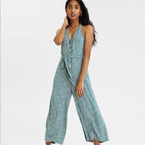 Green floral jumpsuit